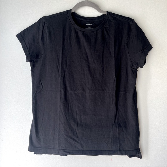 Bench Black Classic Crew Neck Cotton Tee Shirt Women’s Size Medium Casual Top - Picture 1 of 7